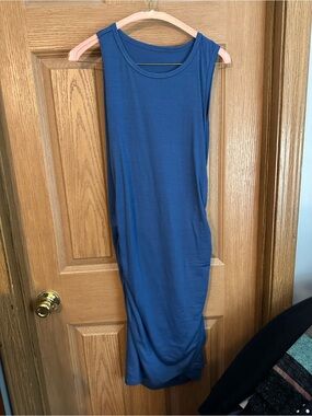 SHEIN- Sleeveless Blue Knit Midi Dress